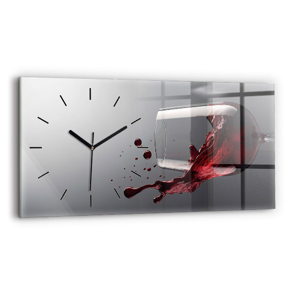 Horloge murale horizontale Un verre de vin rouge