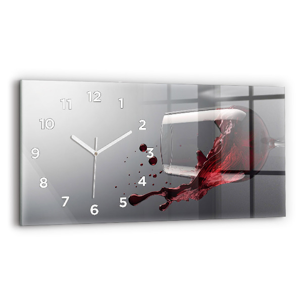 Horloge murale horizontale Un verre de vin rouge