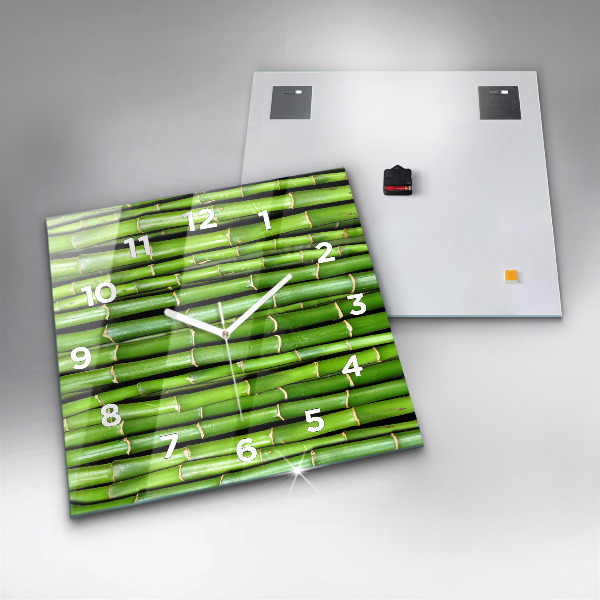 Horloge murale carrée Bambou asiatique