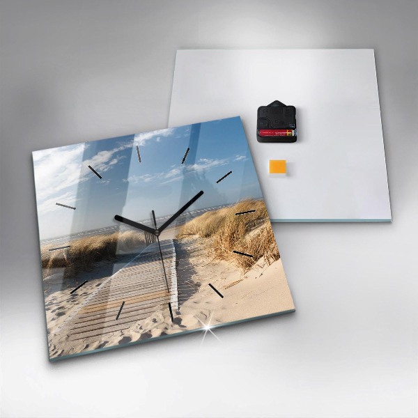 Horloge murale carrée Vue de la plage