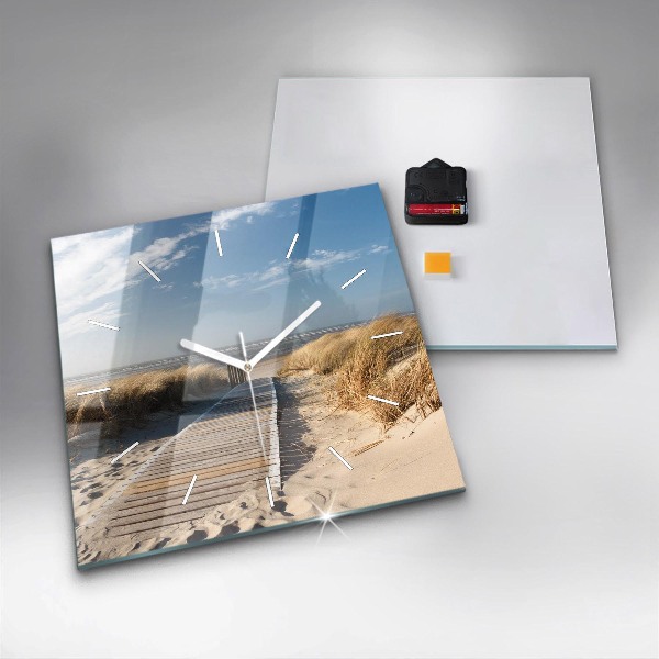 Horloge murale carrée Vue de la plage