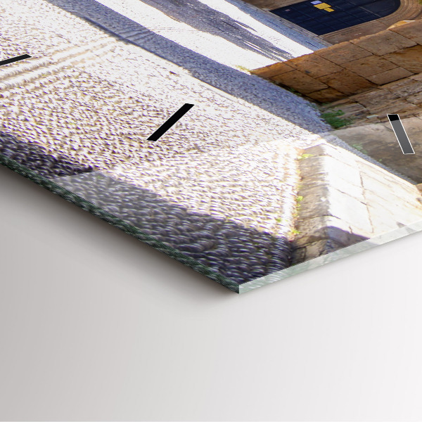 Horloge murale carrée Rue pittoresque de Rhodes