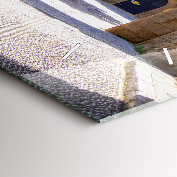 Horloge murale carrée Rue pittoresque de Rhodes