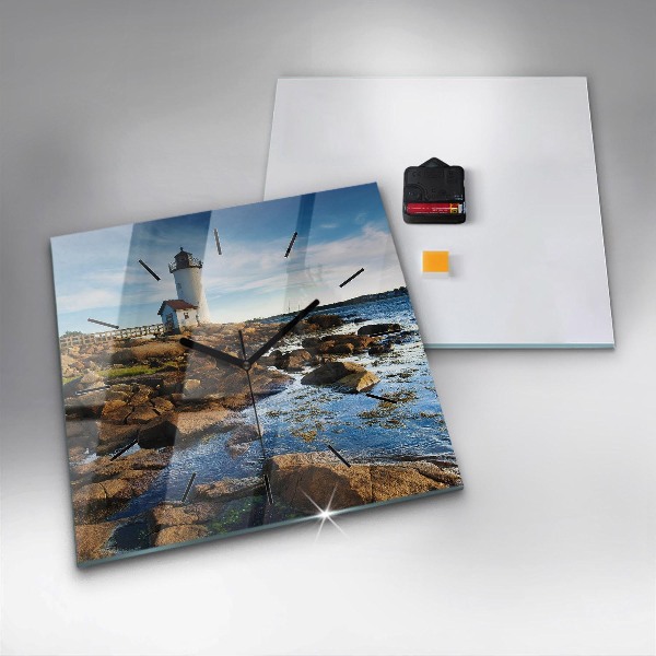 Horloge murale carrée 'Phare d''Annisquam'