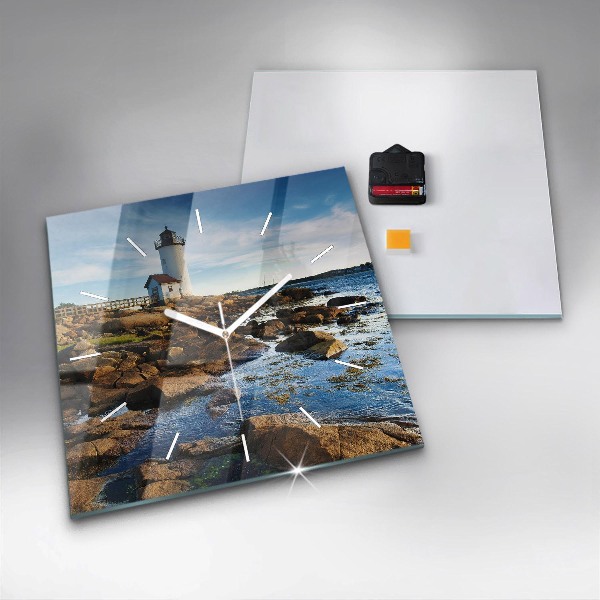 Horloge murale carrée 'Phare d''Annisquam'