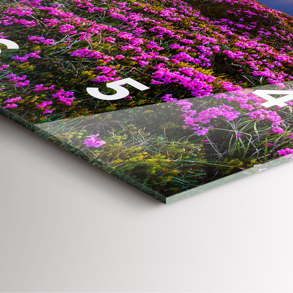 Horloge murale carrée Lever de soleil et fleurs