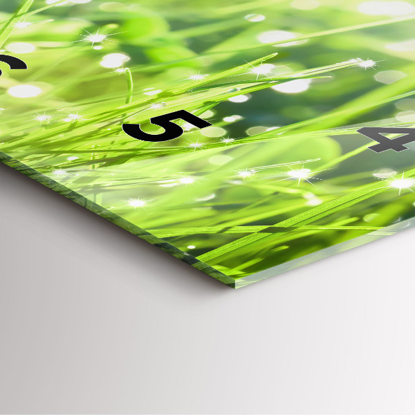 Horloge murale carrée herbe verte