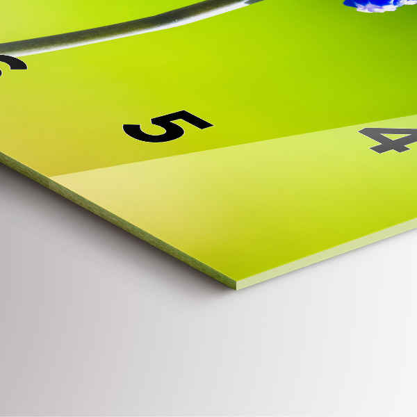 Horloge carrée en verre Fleurs bleues