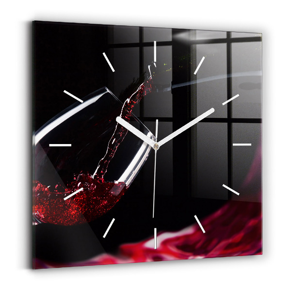 Horloge murale carrée Vin rouge