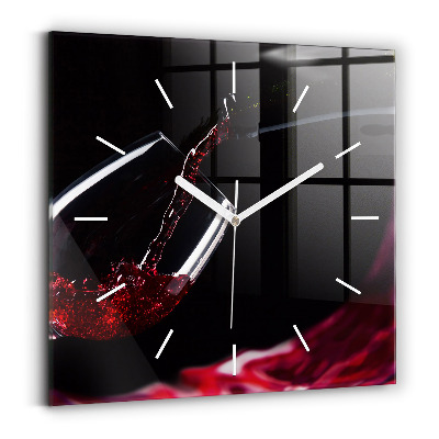 Horloge murale carrée Vin rouge