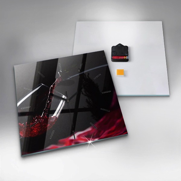 Horloge murale carrée Vin rouge