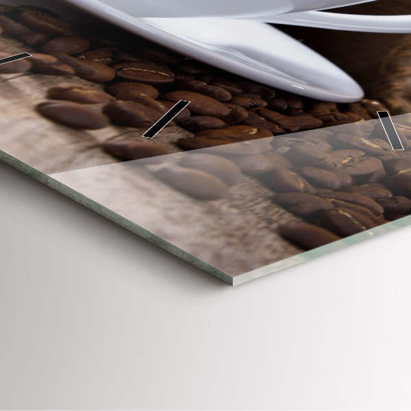 Horloge murale carrée Une tasse de café