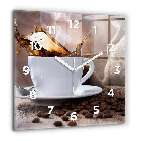 Horloge murale carrée Une tasse de café
