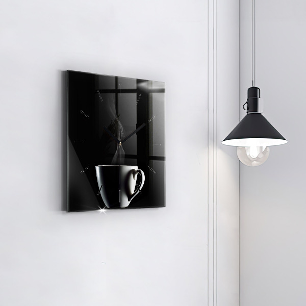 Horloge murale carrée Une tasse de café