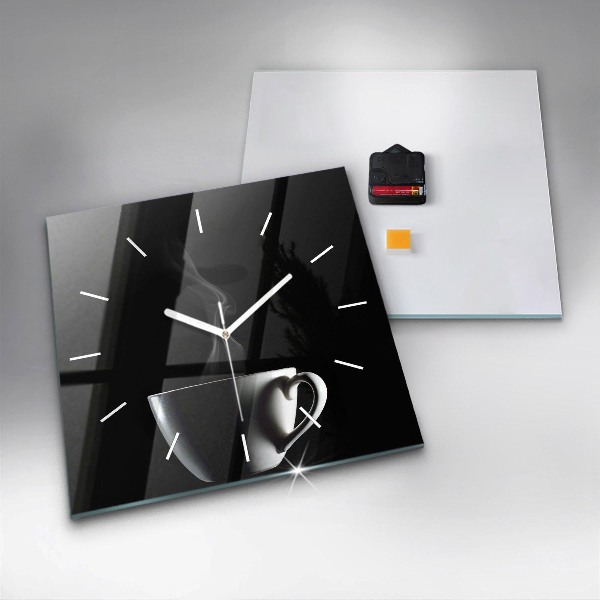 Horloge murale carrée Une tasse de café