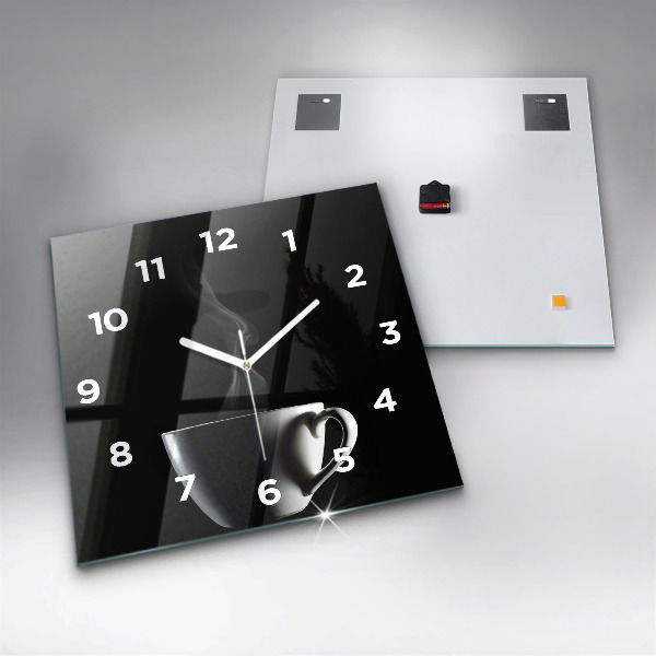 Horloge murale carrée Une tasse de café