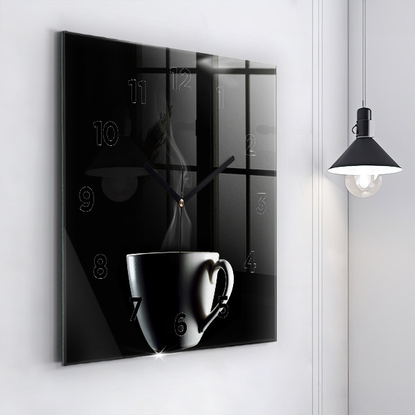 Horloge murale carrée Une tasse de café