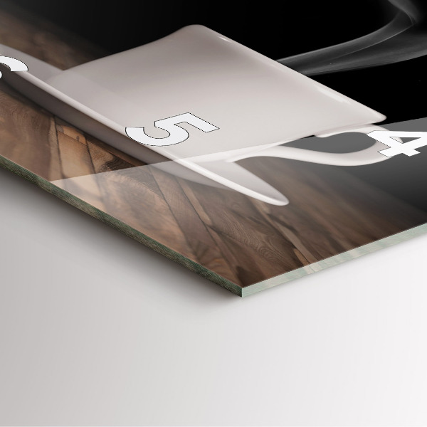 Horloge murale carrée Une tasse de café chaud