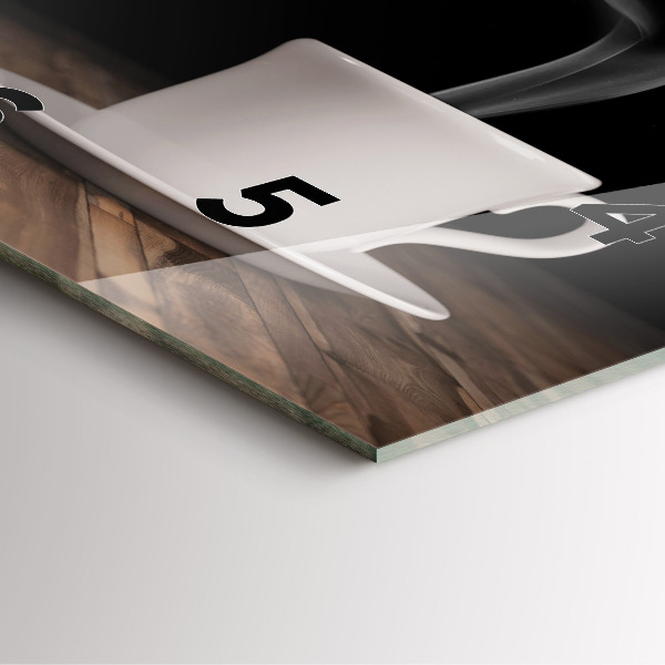 Horloge murale carrée Une tasse de café chaud