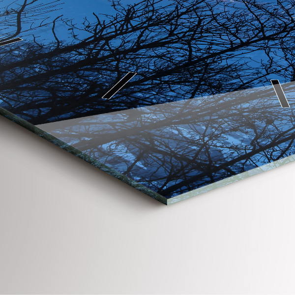 Horloge carrée en verre Vue sur la montagne