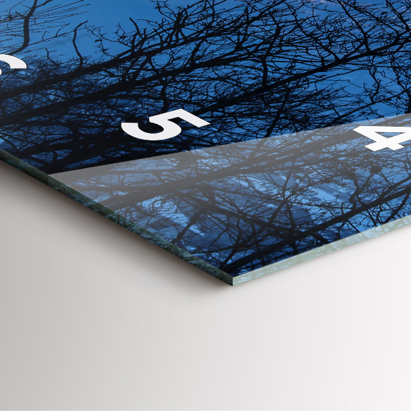 Horloge carrée en verre Vue sur la montagne