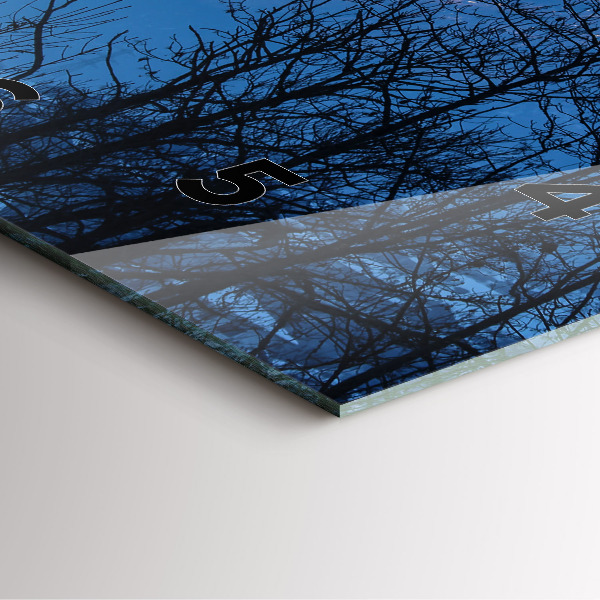 Horloge carrée en verre Vue sur la montagne