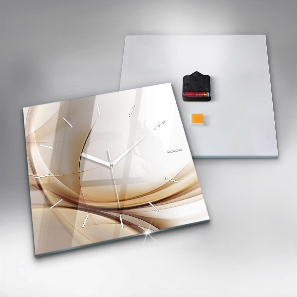 Horloge murale carrée Abstraction dorée