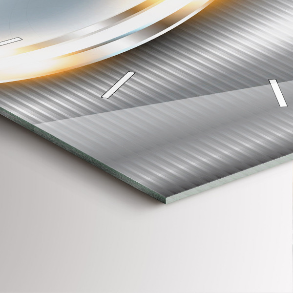 Horloge murale carrée Abstraction métallique