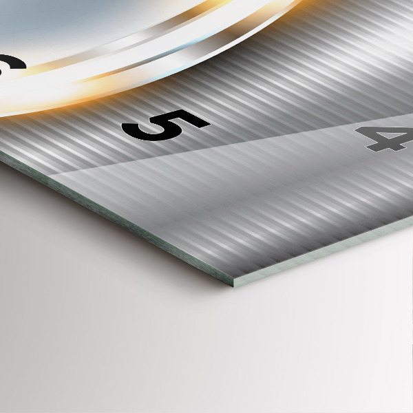 Horloge murale carrée Abstraction métallique