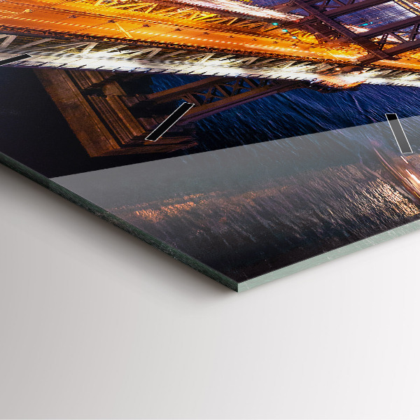 Pendule carrée en verre New York et le coucher du soleil