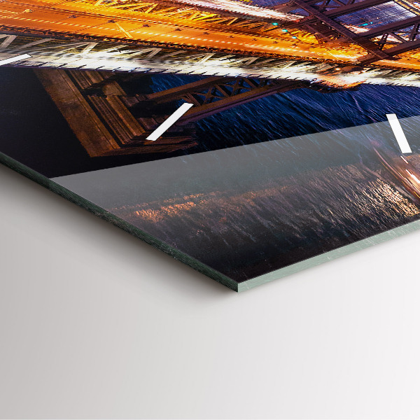 Pendule carrée en verre New York et le coucher du soleil