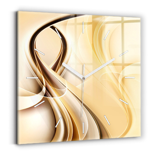 Horloge carrée en verre 'Ondes d''abstraction'