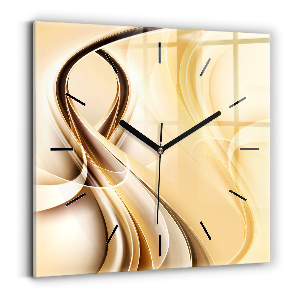 Horloge carrée en verre 'Ondes d''abstraction'