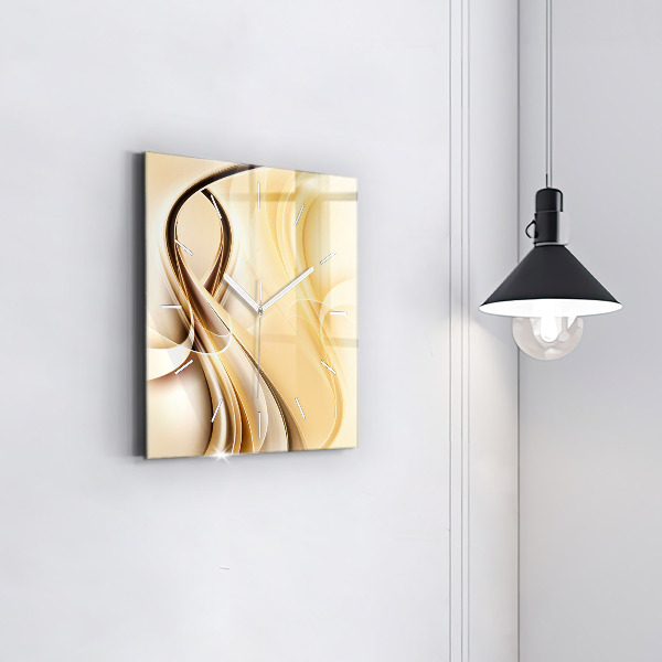 Horloge carrée en verre 'Ondes d''abstraction'