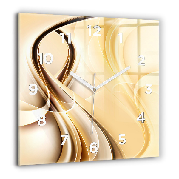 Horloge carrée en verre 'Ondes d''abstraction'