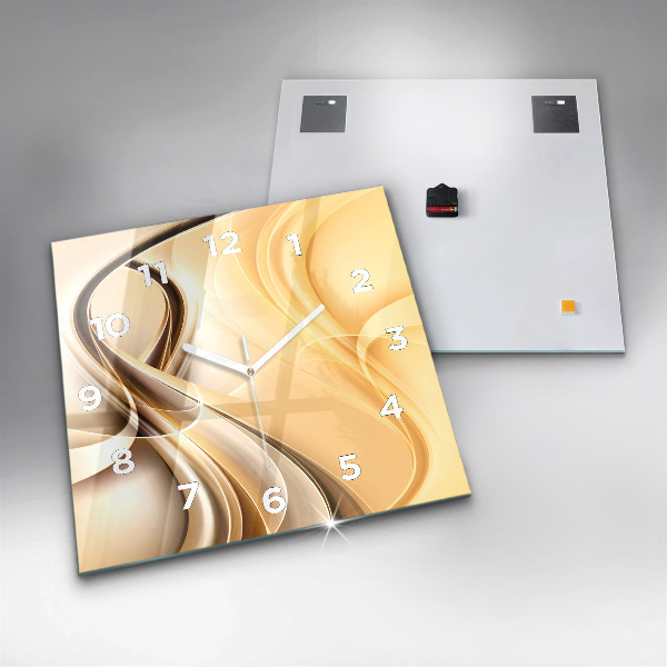Horloge carrée en verre 'Ondes d''abstraction'