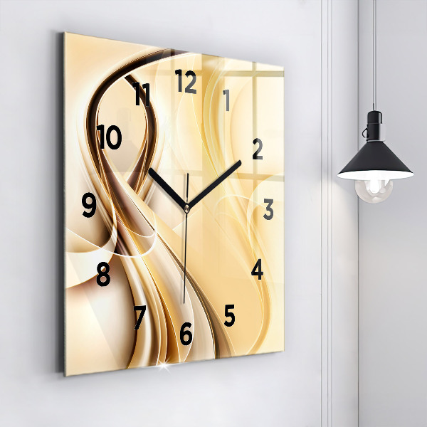 Horloge carrée en verre 'Ondes d''abstraction'
