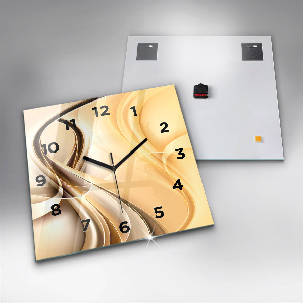 Horloge carrée en verre 'Ondes d''abstraction'