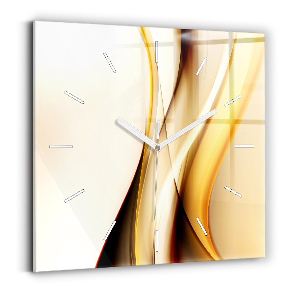 Horloge carrée en verre Vague abstraite