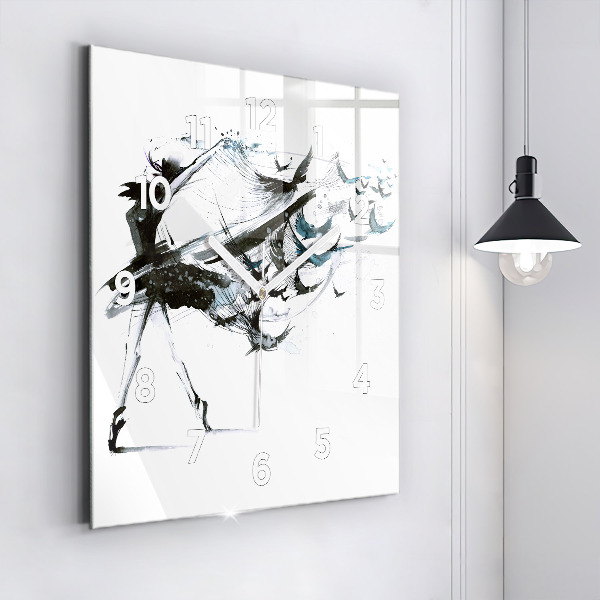 Horloge murale carrée Femme dansant le ballet