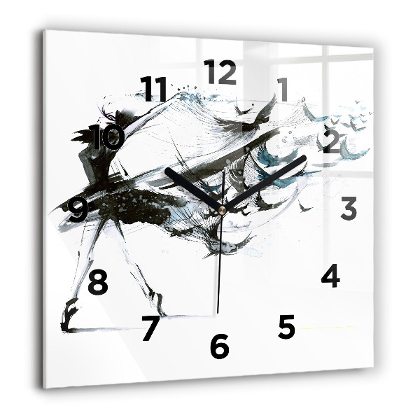 Horloge murale carrée Femme dansant le ballet