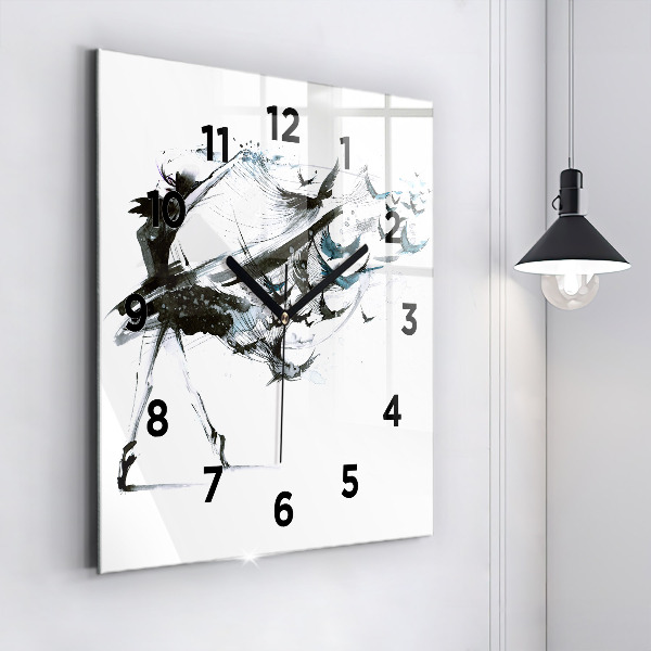 Horloge murale carrée Femme dansant le ballet