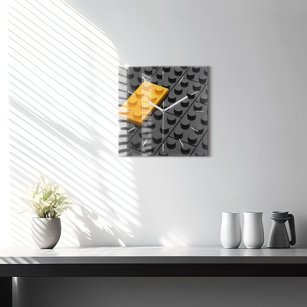 Horloge murale carrée Blocs de jouets