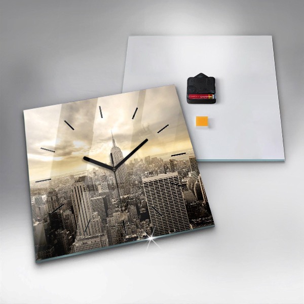 Horloge murale carrée Tours de New York