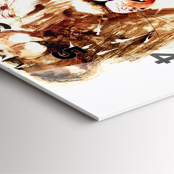 Horloge murale carrée 'Illustration d''un lion brun'