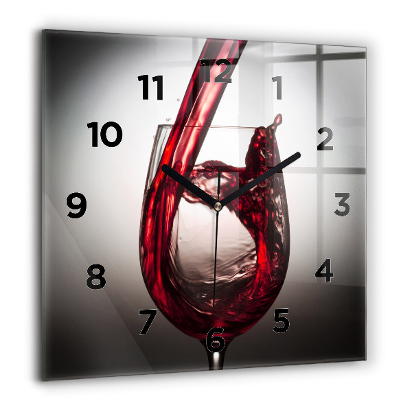 Horloge murale carrée Un verre de vin