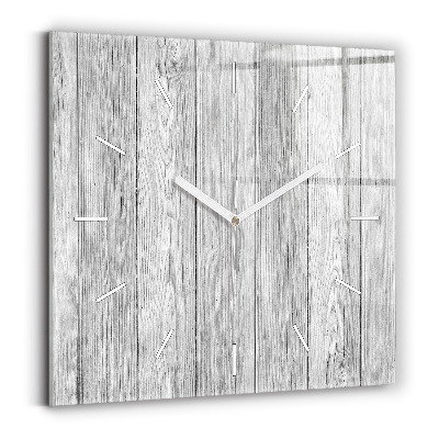 Horloge carrée en verre Panneaux en bois