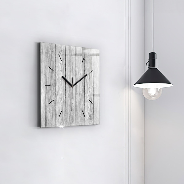 Horloge carrée en verre Panneaux en bois