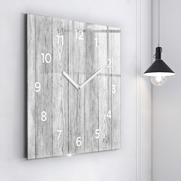 Horloge carrée en verre Panneaux en bois