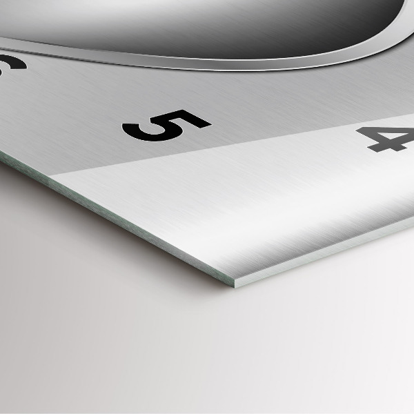 Pendule carrée en verre Abstraction en métal gris